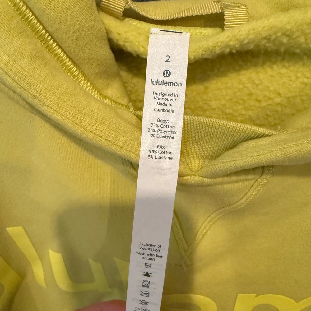 Lululemon bright yellow green Hoodie - Picture 4 of 5